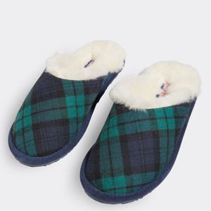 Vineyard Vines Plaid shearling lined slippers